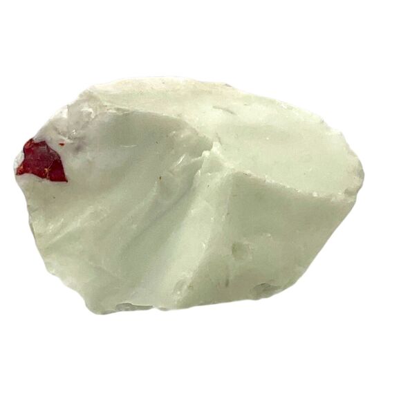 Lime White Ruby Tipped Art Glass Cullet Glowing Uranium Manganese Slag #5GX3 - Picture 6 of 7